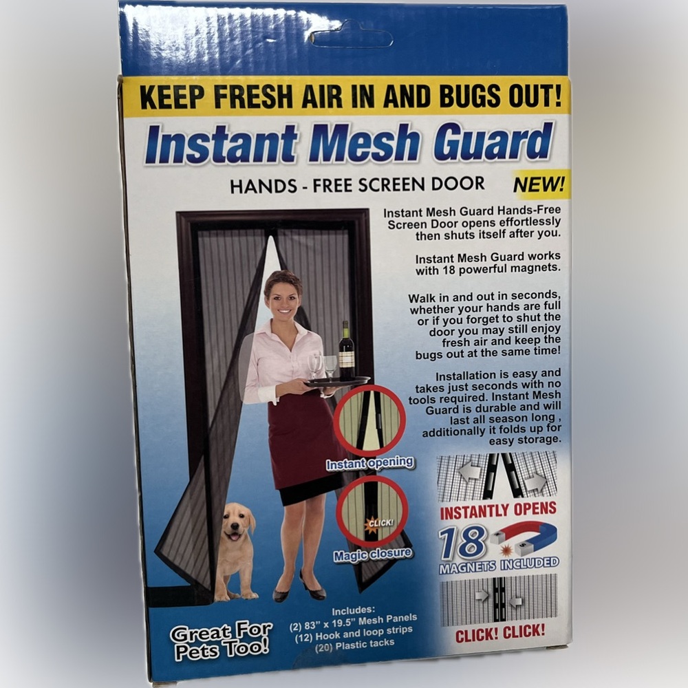 Instant Mesh Guard Hands-Free Screen Door - Black Mesh - Picture 3 of 3